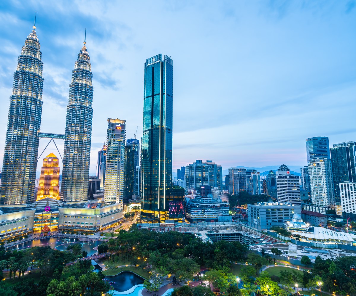 Beautiful architecture building exterior city in kuala lumpur sk